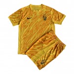 Günstige Fußballtrikots Frankreich Torwart Kinder EURO 2024 Gelbe Kurzarm